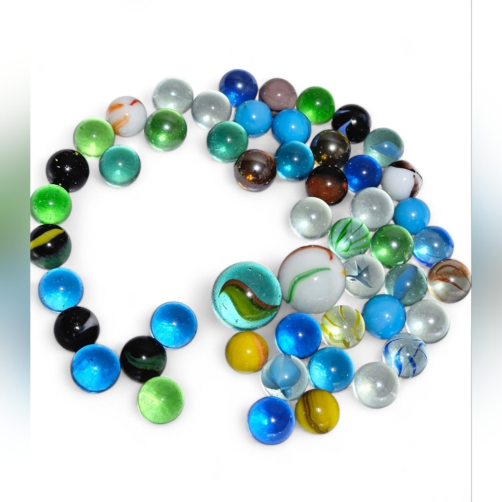 Vintage Marble Lot Craft Supplies  Kids Toy Marbles Multicolor 51 pcs